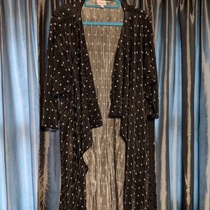 Lularoe Medium Shirley Black with White Polka Dots